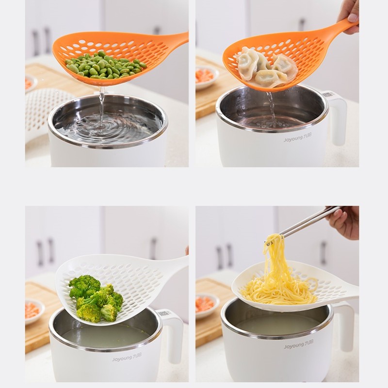 Vá vớt mì bún, đồ ăn dễ dàng cỡ lớn bằng nhựa cao cấp có lỗ thoát nước cán dài chịu nhiệt tốt có lỗ treo