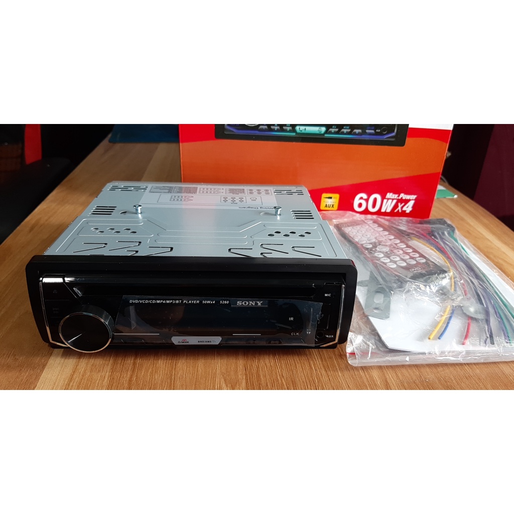 Đầu Đĩa DVD Sony 5260 Cho Ô Tô Công Suất Cực Khoẻ 4x60w - Kết Nối Bluetooth/USB/SD Card/Aux/Radio/DVD VCD CD