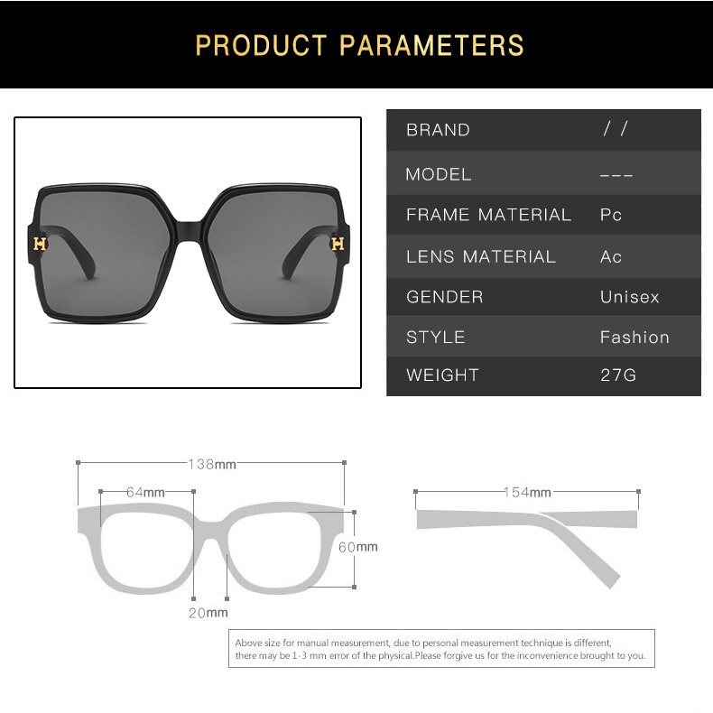 Kính râm thời trang màu cam cho phụ nữ Xu hướng cổ điển kính râm hình vuông rỗng UV400