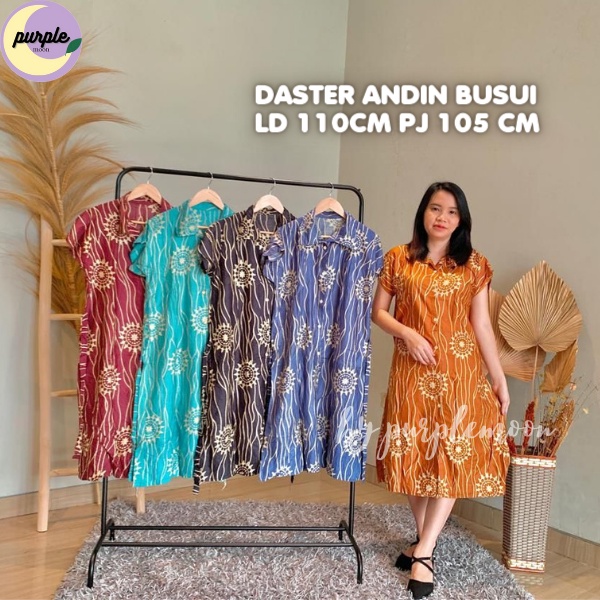 Đầm BUSUI Cổ Bẻ Vải Toàn Diện Họa Tiết Ánh Trăng Tím Mới Nhất Cho Nữ LD 110