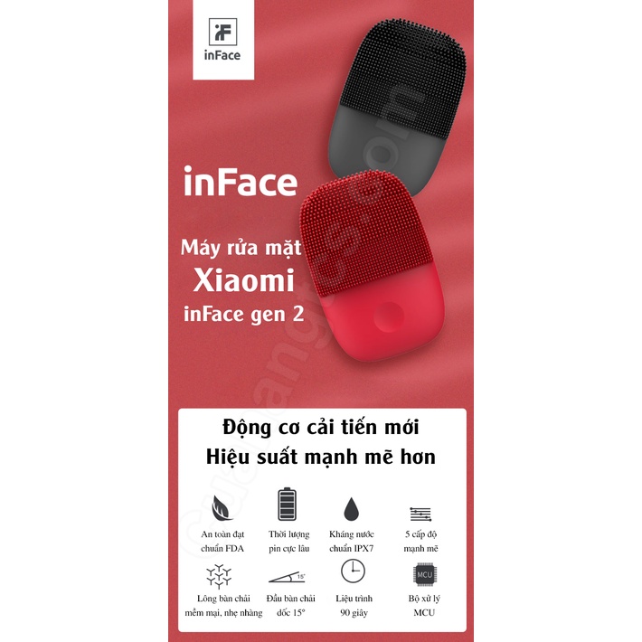 Máy rửa mặt XM inFace Gen2 màu đỏ