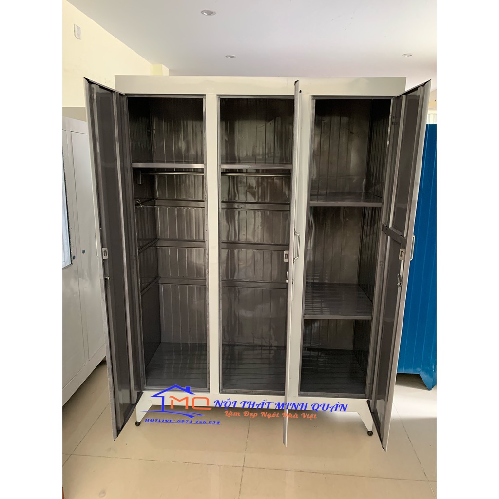 Tủ tôn treo quần áo 3 cửa nhiều màu, 3 khoang treo đồ rộng dãi cao 170cm rộng 120cm. Nội Thất Minh Quân