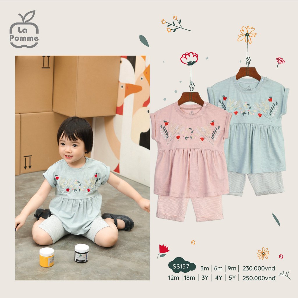 SS157 Bộ cộc La Pomme Vườn xuân