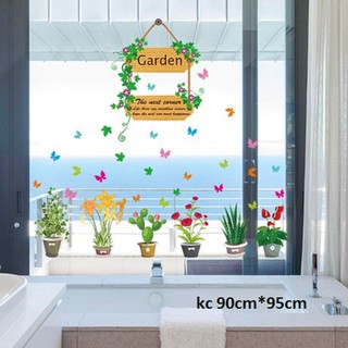 decal dán tường vườn hoa