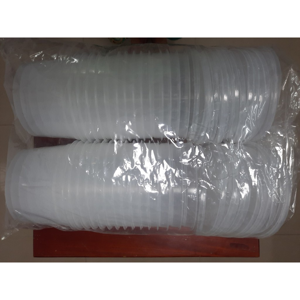 50 cái Hộp nhựa hình tròn có nắp