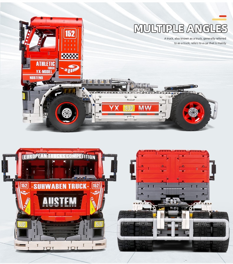 Đồ chơi Lắp ráp Mô hình siêu xe Mould King 13152Technic Car Model The MOC-27036 App Motorized Race Truck MkII