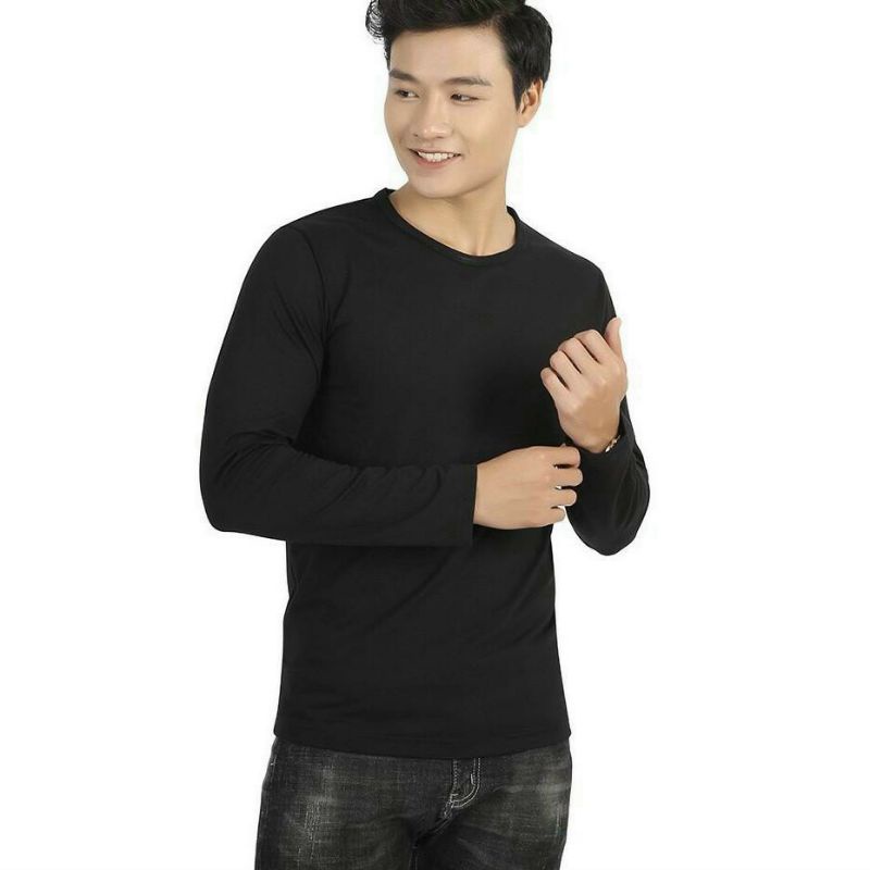 Áo Thun Nam Dài Tay Cao Cấp, Áo Thun Cotton Nam Co Dãn, Thấm Hút Chống Nhăn Xù | BigBuy360 - bigbuy360.vn