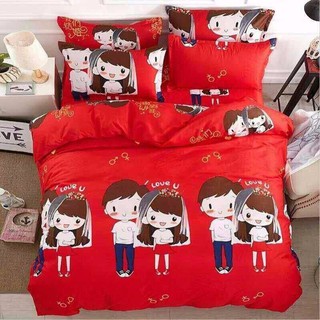 BỘ GA GIƯỜNG COTTON SIÊU ĐẸP 100%_HÌNH CÔ DÂU CHÚ RỂ