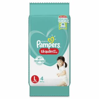 Mẫu Dùng Thử Tã/Bỉm Quần Pampers Giữ Dáng Mới Gói Size M, L 4 Miếng