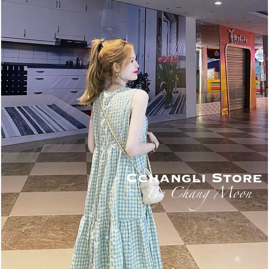 ĐẦM XOÈ, ĐẦM BẦU CARO BABY DOLL XOÈ SÁT NÁCH XẾP LY DÁNG DÀI NHIỀU MÀU