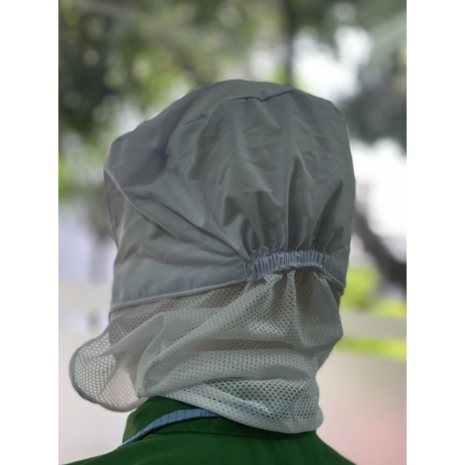 NÓN KẾT LƯỚI VẢI SILK CỘT DÂY MÀU TRẮNG CHUYÊN DÙNG _ HÌNH CHỤP THẬT