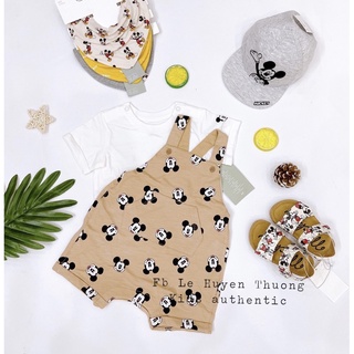 Set yếm mickey nâu HM authentic
