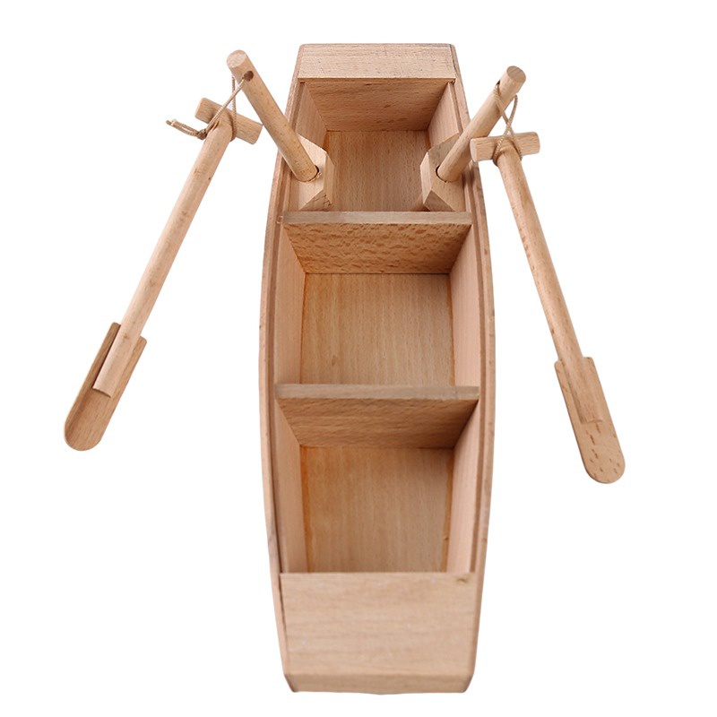 Mô Hình Thuyền Gỗ Mini Nhiều Màu Sắc Dùng Để Trang Trí