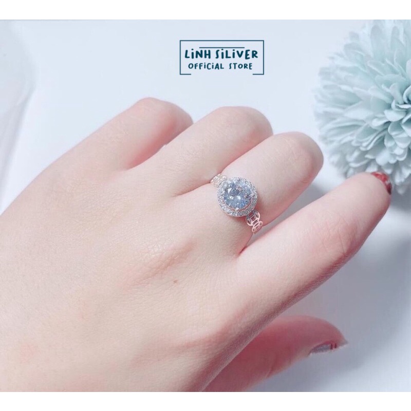 Nhẫn kim tiền đá cho nữ - nhẫn bạc ta