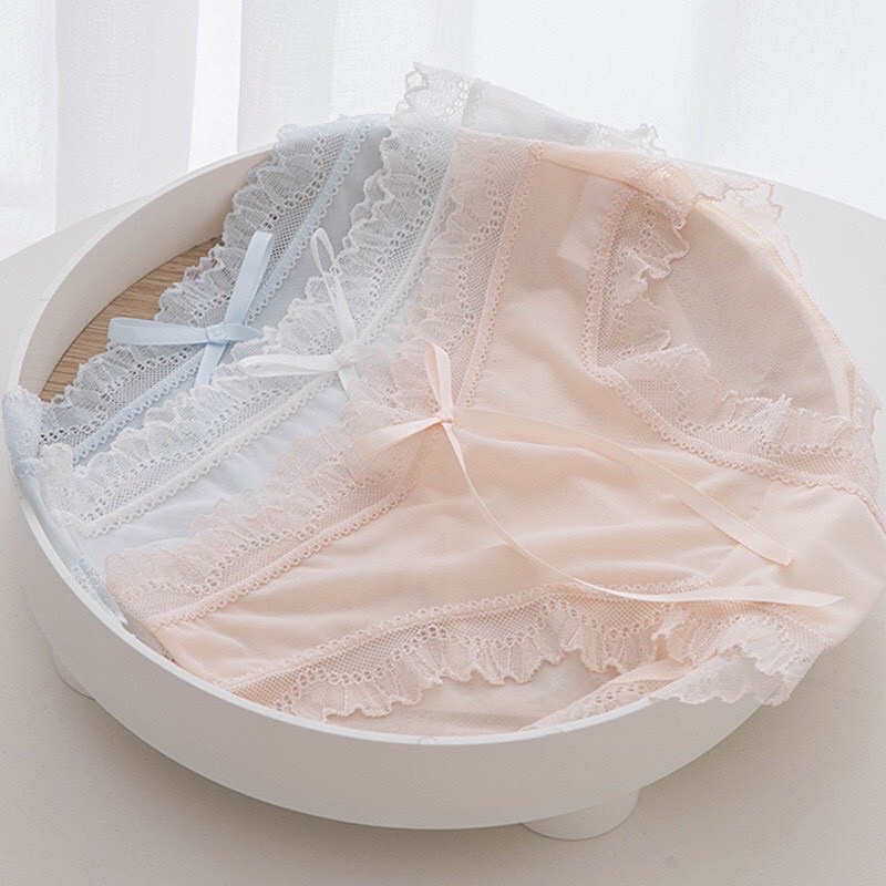 QUẦN LÓT REN LƯỚI ĐÍNH NƠ H1026