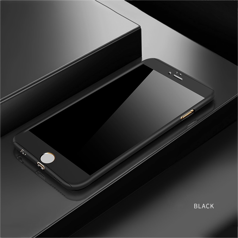 Ốp điện thoại bảo vệ toàn diện 360 độ có kính bảo vệ cho iPhone 8 7 6 6S Plus SE 5 5S | BigBuy360 - bigbuy360.vn
