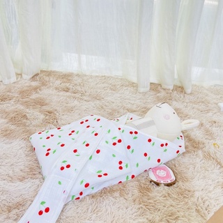 Chăn ủ xô 4 lớp có mũ có đai Muslin hàng cao cấp 90x90cm