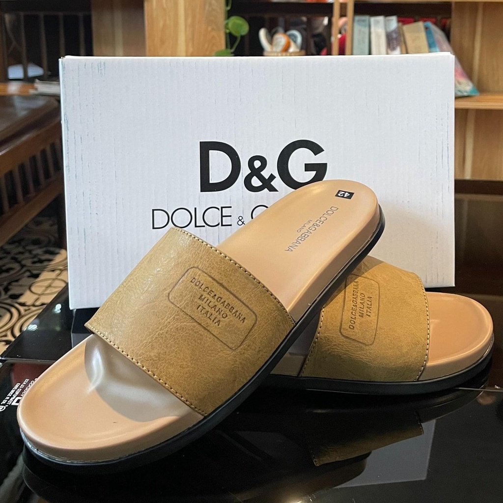 Dép da nam quai ngang da bò cao cấp dép da thời trang Size 38 - 43