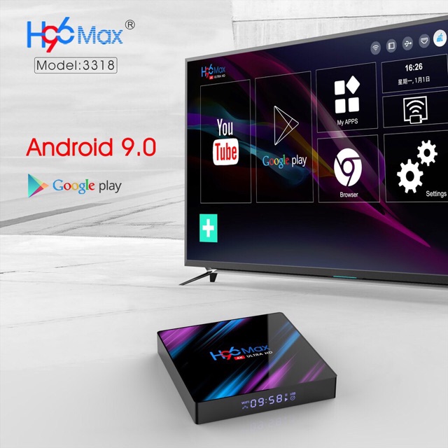 Android tv box h96 max - Android 10 RAM 2/4g - ROM 16/32g- 4k - bluetooth - tìm kiếm giọng nói