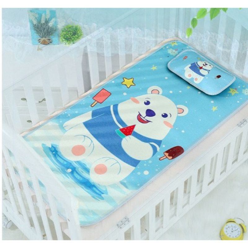 Bộ Chiếu Điều Hòa Cao Su Non Kèm Gối 5D Cho Bé / Nhiều Mẫu