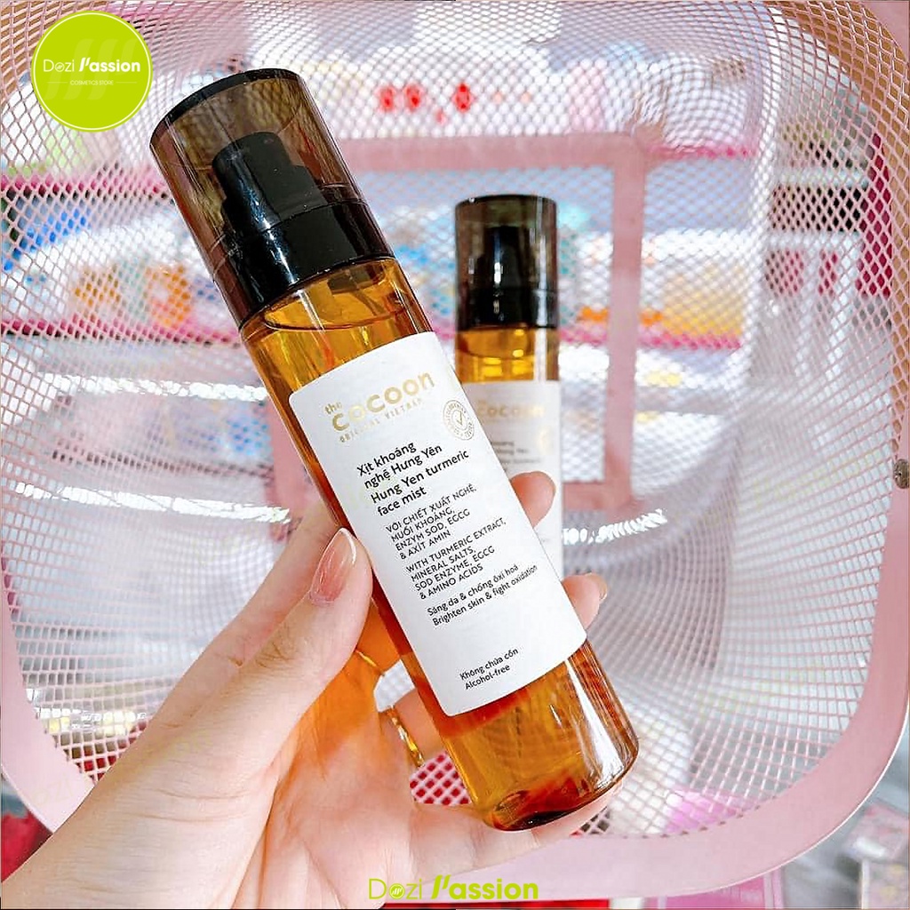 Xịt Khoáng Cocoon Chiết Xuất Nghệ Hưng Yên Làm Sáng Da, Mờ Thâm, Ngăn Ngừa Lão Hóa - Hung Yen Turmeric Face Mist 130ml