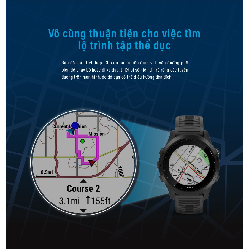 Vòng đeo tay theo dõi sức khỏe Garmin Forerunner 945, GPS, SEA - Hàng Chính Hãng