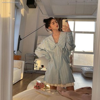 Áo Sơ Mi Kẻ Sọc Thời Trang Xuân Thu 2021 Cho Nữ