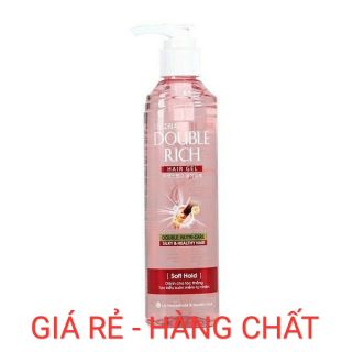 Gel tạo kiểu tóc giữ nếp tóc tự nhiên  Double Rich Soft Hold 250ml