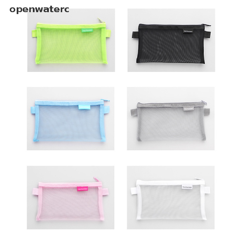 Túi Lưới Trong Suốt Cỡ L Đựng Bút Có Khóa Kéo Tiện Dụng Cho Học Sinh