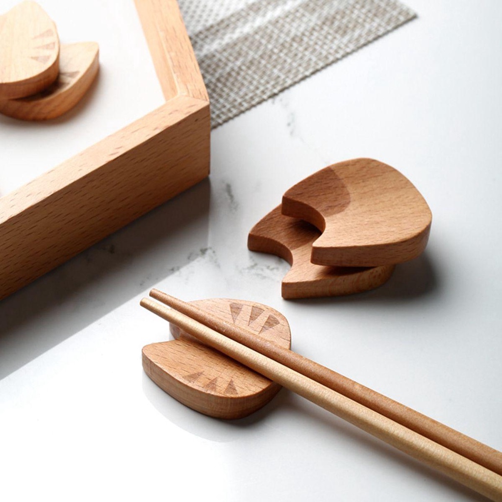IVORY Giá Đỡ Đũa Bằng Gỗ Thiết Kế Tinh Tế Dễ Thương Tiện Dụng Cho Nhà Hàng