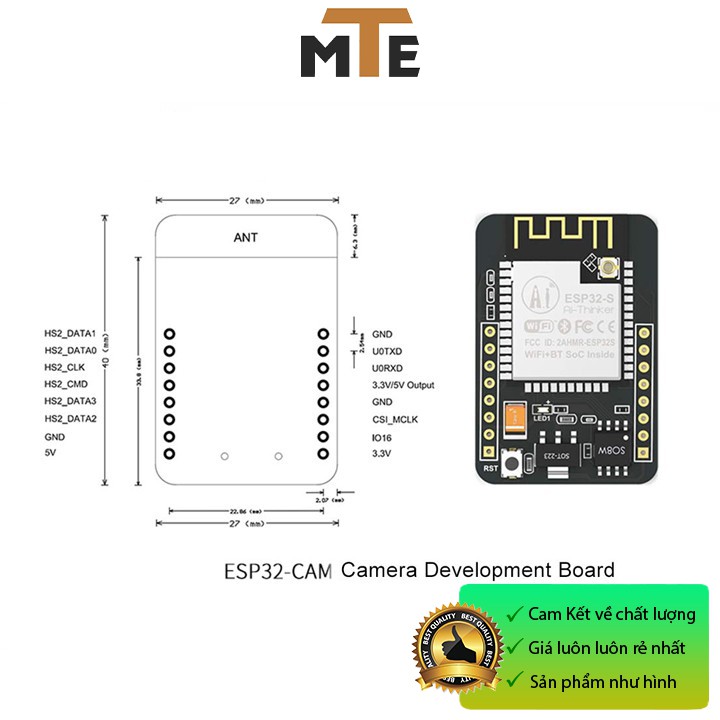 Module Camera tích hợp wifi và bluetooth ESP32-CAM