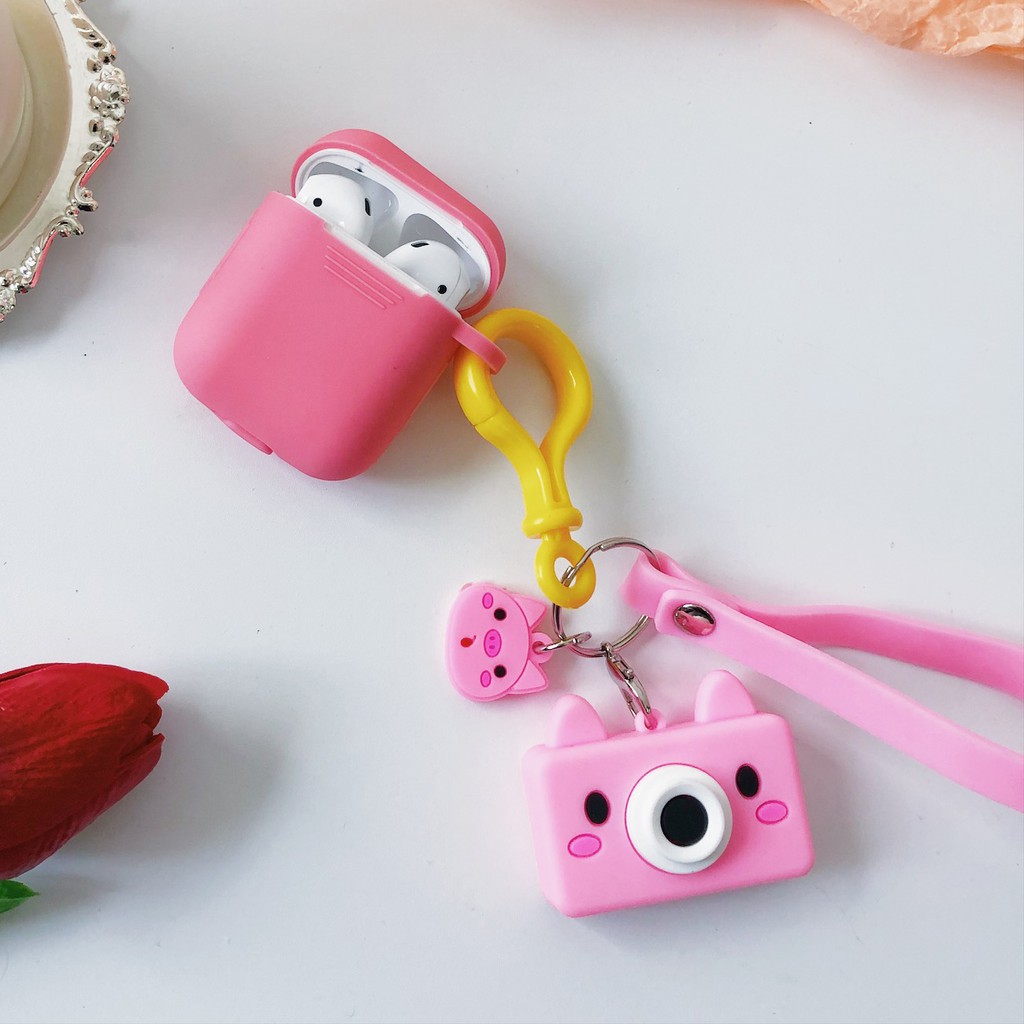 LINE FRIENDS Vỏ Bảo Vệ Hộp Sạc Tai Nghe Airpods Bằng Silicon Hình Máy Ảnh Chuột Mickey Minnie / Gấu Nâu / Thỏ Cony Line Dễ Thương