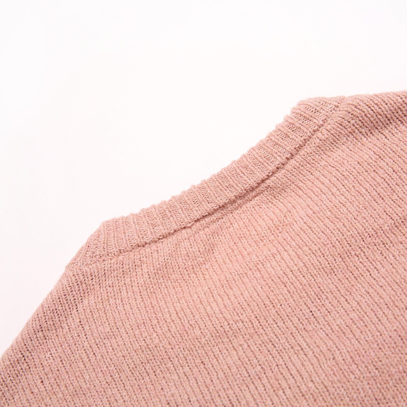 Áo Sweater Dệt Kim Tay Dài Cổ Tròn In Họa Tiết Giáng Sinh Hoạt Hình Dễ Thương Cho Nữ