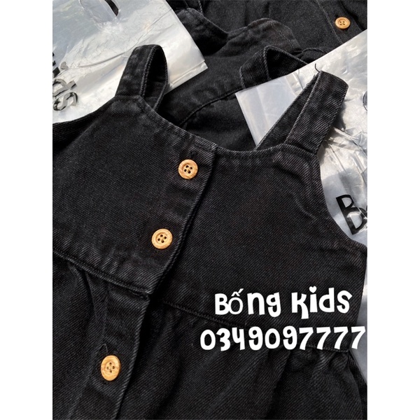 Yếm Váy Bé Gái Minnie Denim Đen PR