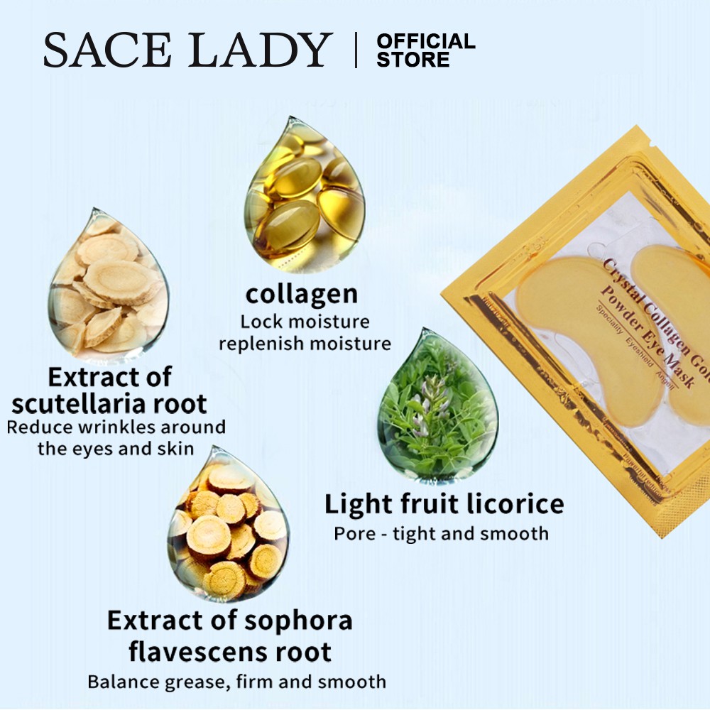 Mặt nạ mắt SACE LADY vàng 24K collagen loại bỏ quầng thâm / bọng mắt làm săn chắc da | BigBuy360 - bigbuy360.vn