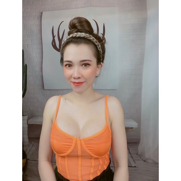 Áo dây liền thân phối lưới xuyên thấu gợi cảm nữ tính😊a29 | BigBuy360 - bigbuy360.vn