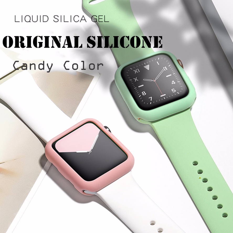 Ốp Silicone Dẻo Bảo Vệ Đồng Hồ Thông Minh Series 7 6 SE 5 4 3 2 1 45mm 41mm 40mm 44mm 42mm 38mm