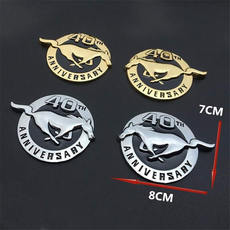 Logo Kim Loại Kỷ Niệm 40 Năm 8x7cm Trang Trí Xe Hơi Ford Shelby Gt