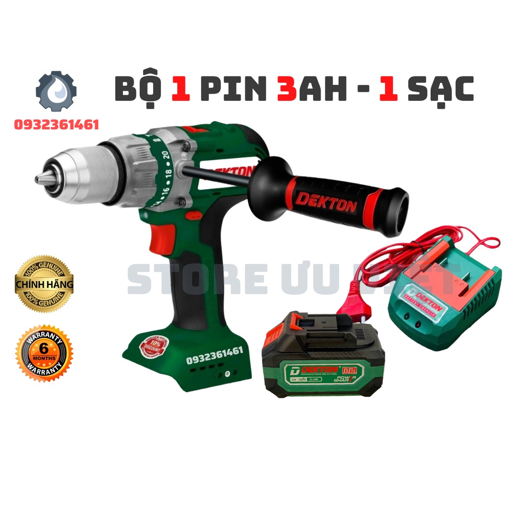 MÁY KHOAN PIN 13MM M21-ID1390BL DEKTON ĐẦU AUTOLOCK GIÁ TỐT