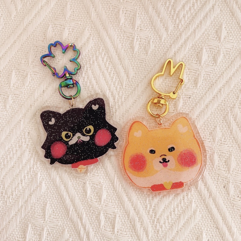 Meimei Sticker - Móc khoá Pet điệu lấp lánh có nhũ