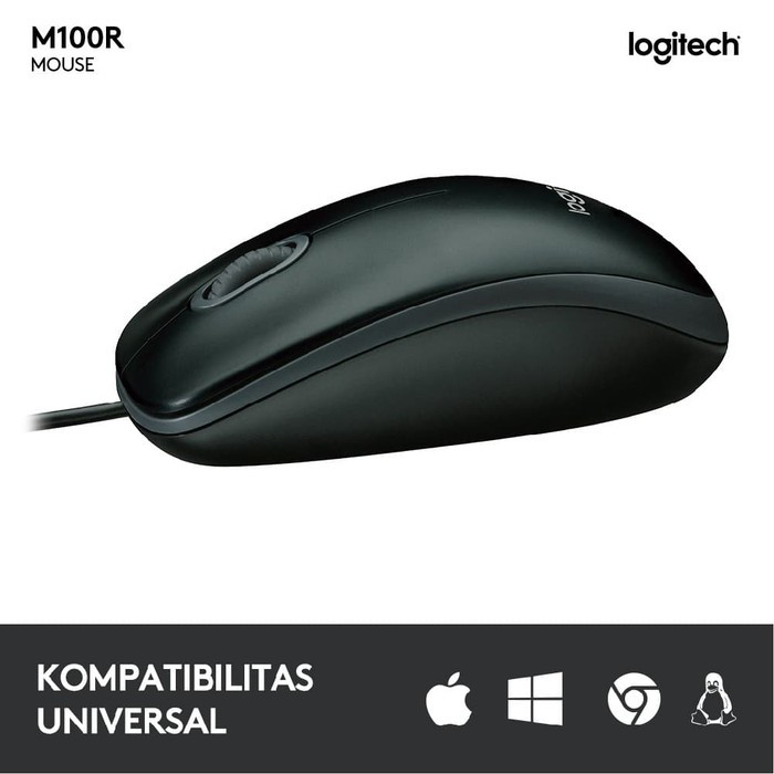 Chuột Dây Cáp Logitech M100R M 100r / Mouse M100R Chính Hãng