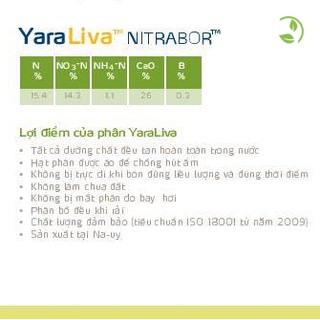 Phân bón Canxi Nitrat YaraLiva Nitrabor
