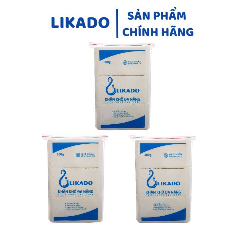 [LIKADO] Khăn vải khô đa năng Likado 300g (3 gói)