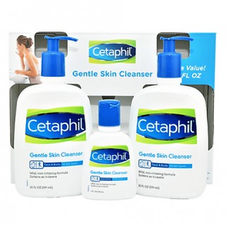 Set 3 chai sữa rửa mặt Cetaphil Mỹ