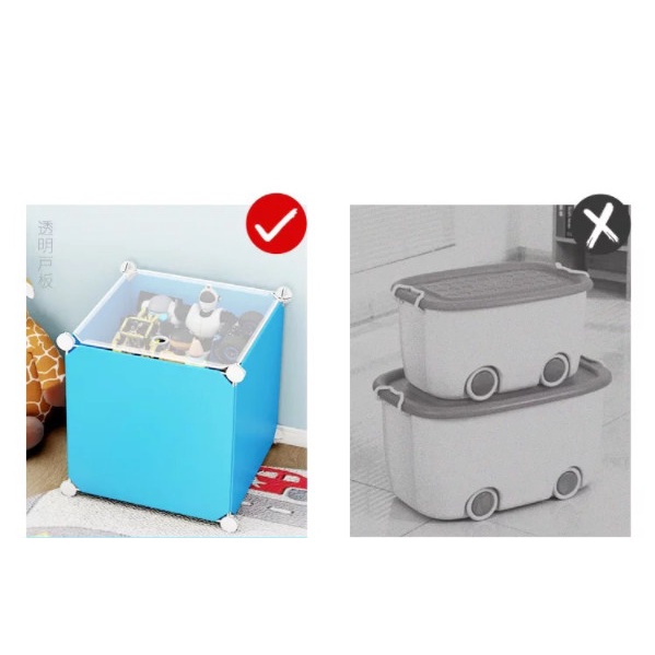Tủ nhựa ghép 6 ngăn tặng móc treo quần áo V LUCKYHOUSE VLK24