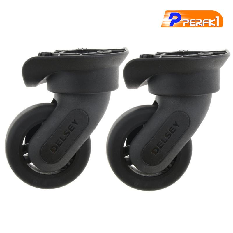 1 Cặp Bánh Xe Đẩy Hành Lý Xoay 360 Độ Không Ồn Perfk1 ° Bánh Xe Xoay Màu Đen A84 A84