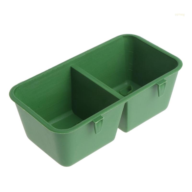 QQ Khay Đựng Thức Ăn / Nước Uống 2 Ngăn Bằng Nhựa Treo Lồng Chim Bồ Câu