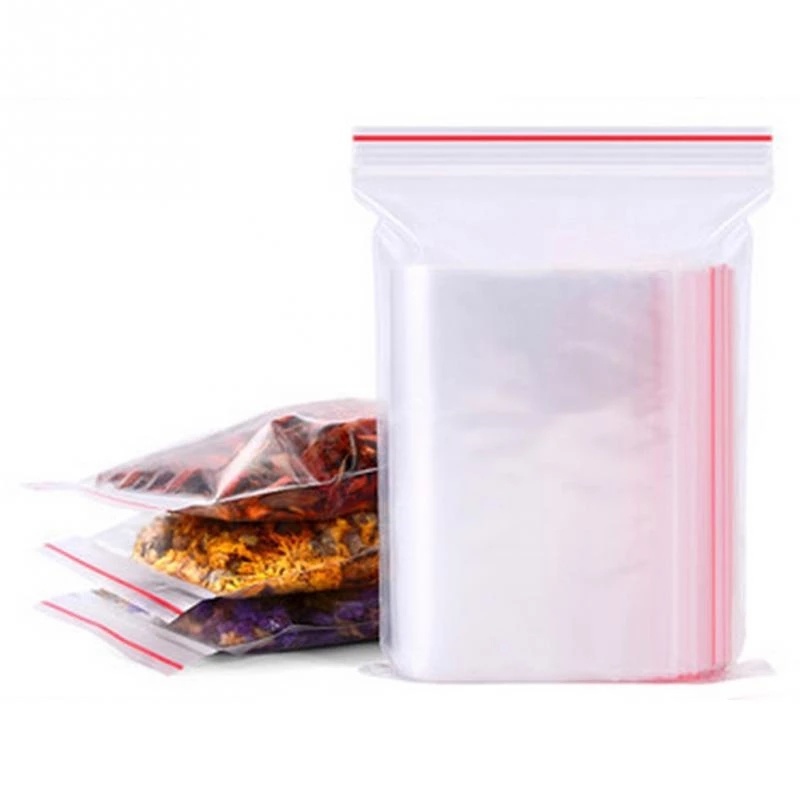 Set 100 túi khóa kéo mini bằng nhựa trong suốt chống nước