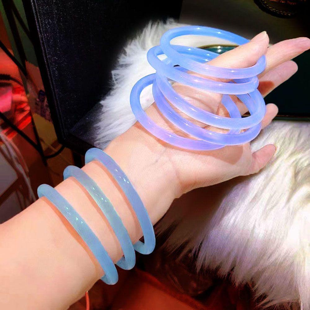 HEALMEYOU Vòng Đeo Tay Mặt Thủy Tinh Hình Học Thời Trang Hàn Quốc Cho Nữ