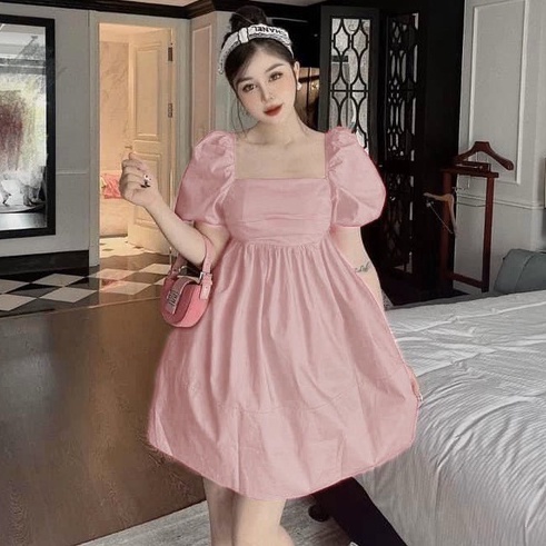 Váy Thô Nơ Sau Dáng Babydoll Siêu Xinh Đầm Xòe Nữ MIVOSA VN433